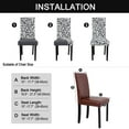 thumbnail image 6 of Unique Bargains Stretch Dining Room Chair Seat Cover White and Black, 6 of 8