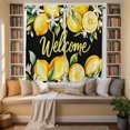thumbnail image 2 of Yellow Lemons Kitchen Curtains 63 Inch Length, Summer Fruits Leaves Botanical Black Tiers Curtains for Living Room Berdoom Bathroom, Light Filtering Drapes Window Treatment 2 Panels 42"Wx63"L, 2 of 8