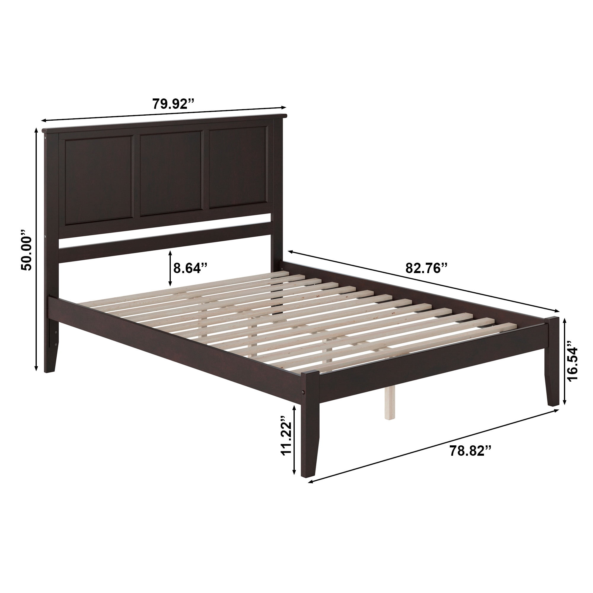 AFI Madison King Solid Wood Platform Bed, Espresso