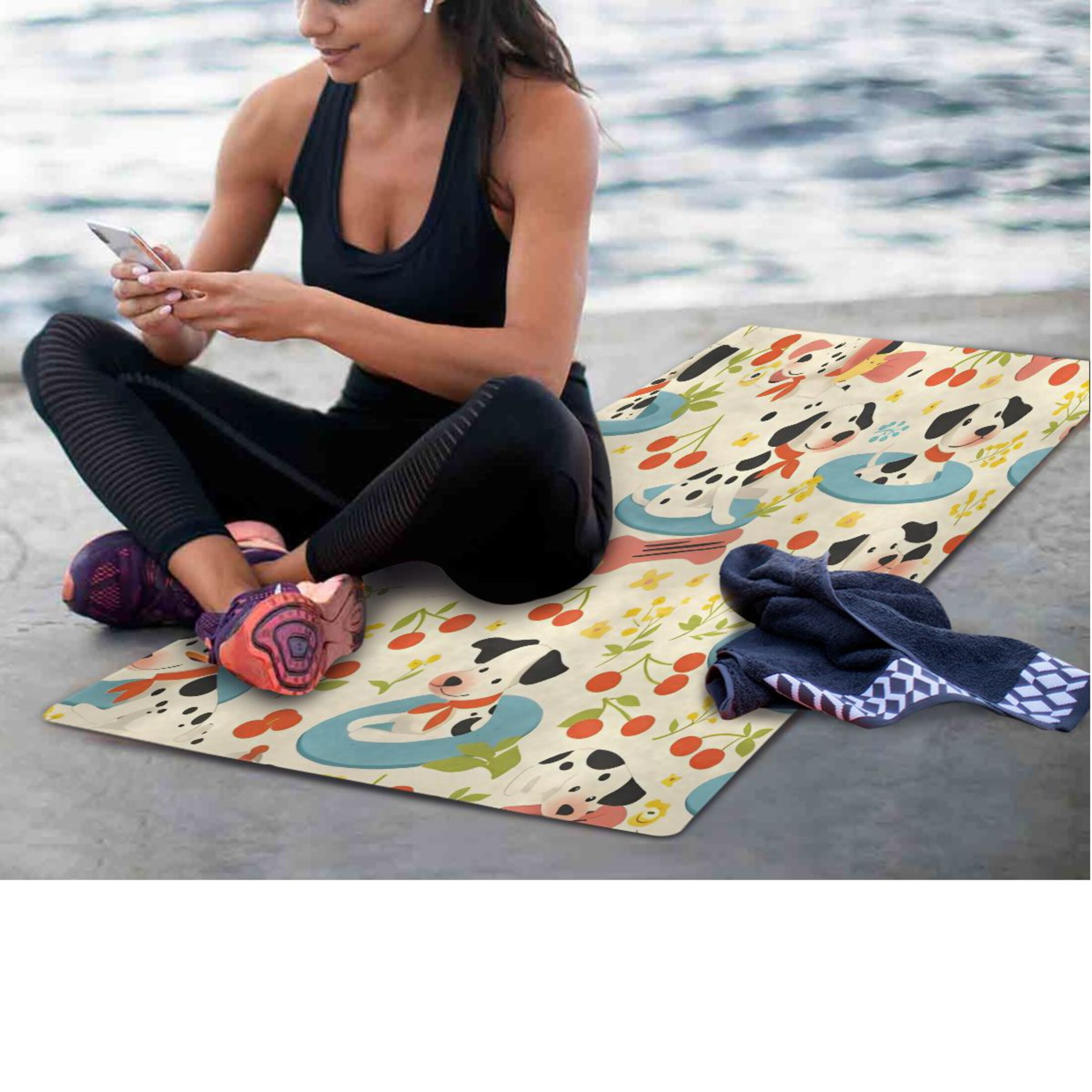 BZSMCE Yoga Mat Women Fitness Mat Guitar Float Pattern