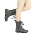 thumbnail image 6 of Dream Pairs Women Fashion Military Combat Boots Lace Up Mid Calf Boots Comfort Walking Boots Shoes for Women Mission Grey Size 7, 6 of 6