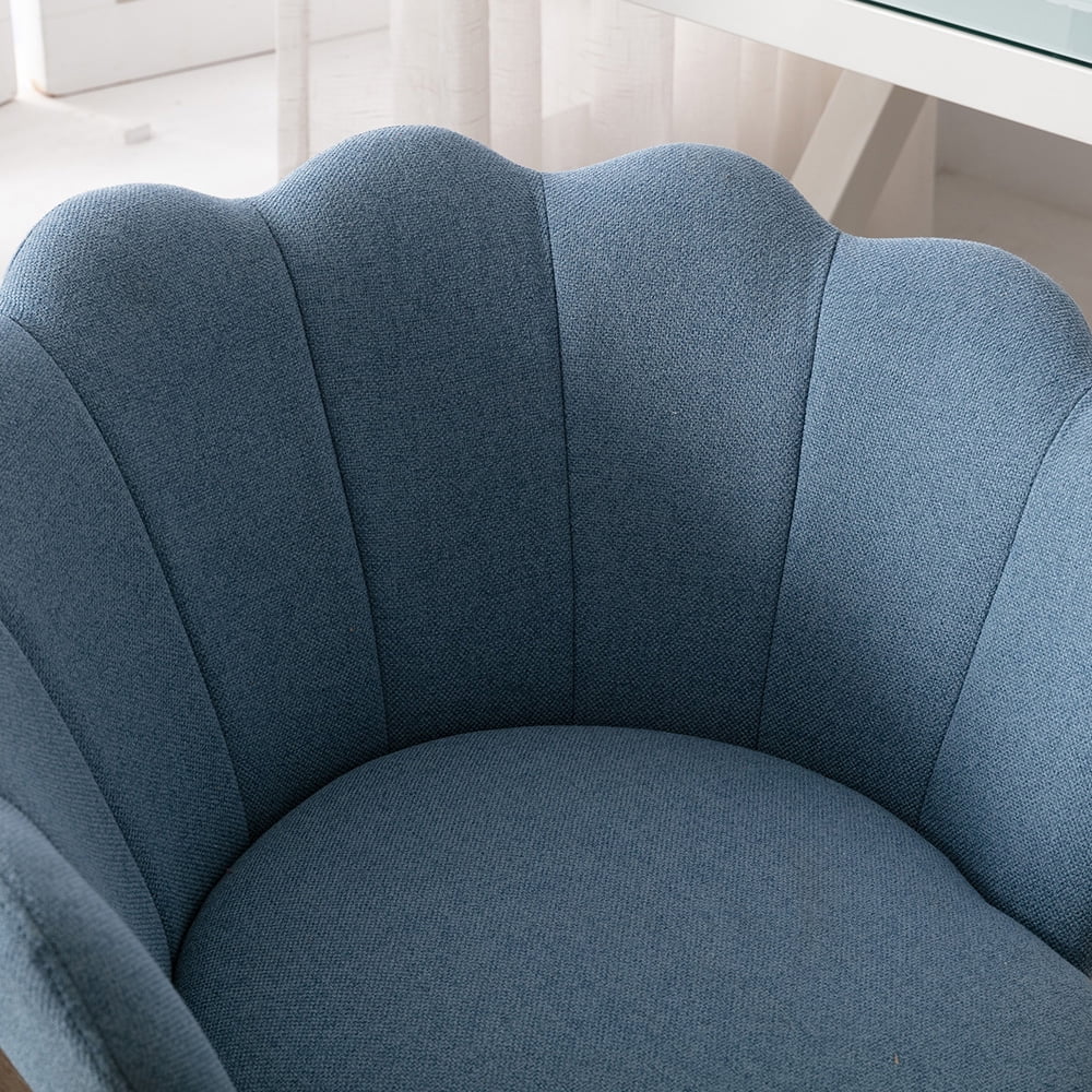 Kepooman Modern Office Chairs, Chic Leisure Swivel Shell Chairs for Living Room/Bedroom/Office, Desk Chair with Wheels and Arm, Blue Kepooman Modern Office Chairs, Chic Leisure Swivel Shell Chairs for Living Room/Bedroom/Office, Desk Chair with Wheels and Arm, Blue