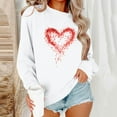 thumbnail image 4 of Craaazy Women's Valentines Day Sweatshirt Long Sleeve Round Neck Tops with Love Heart Prints Gifts, 4 of 6