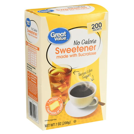 (400 Packets) Great Value Sweetener with Sucralose