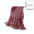 thumbnail image 3 of HCBY Ruched Reversible Fleece Throw Blanket Ultra Soft Cozy Warm For All Seasons Air Conditioned Rooms Beds Sofas (Purple 62"x39"), 3 of 4