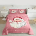 thumbnail image 2 of Manfei Cartoon Santa Claus Bedding Comforter Set for Kid, Merry Christmas Twin Comforter Sets, Pink Princess Style Reversible Bedding Set, Super Cozy Room Decor, 2-Piece, 2 of 8