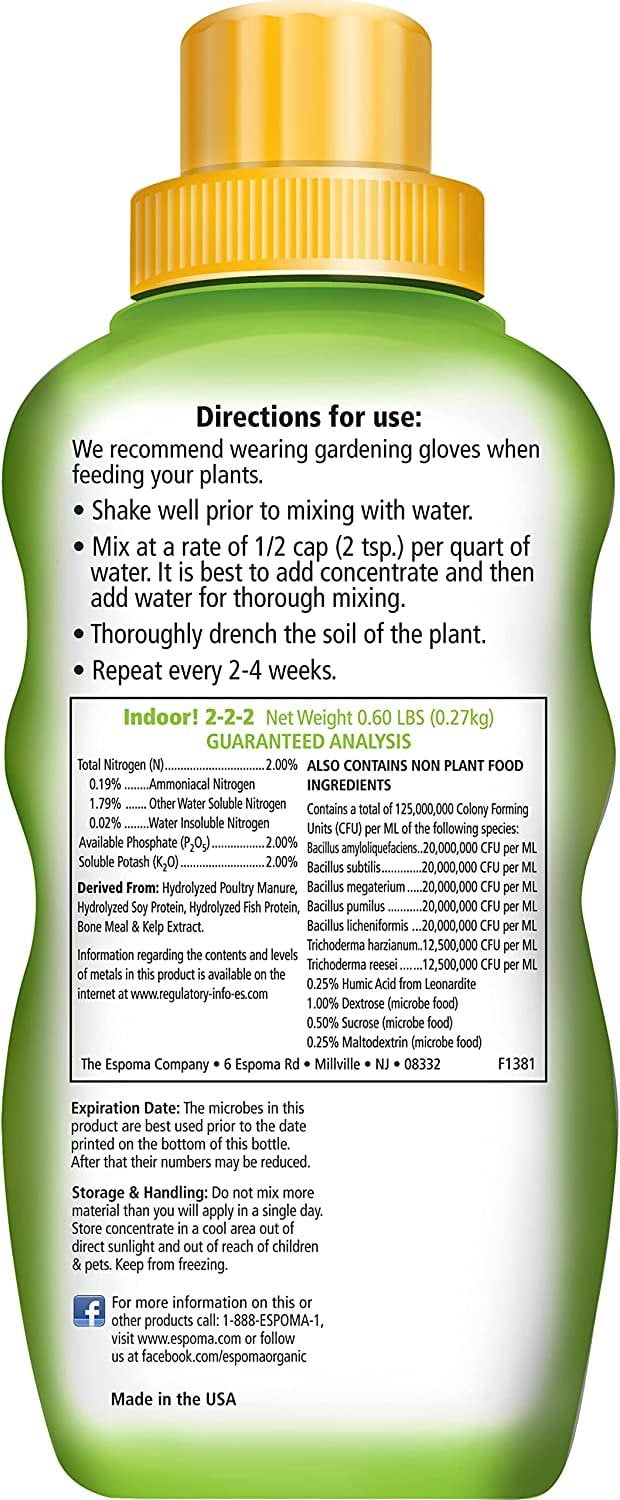 Espoma Organic Potting Soil Mix and Indoor Plant Food - For Houseplants - 4qt Bag, 8oz Bottle