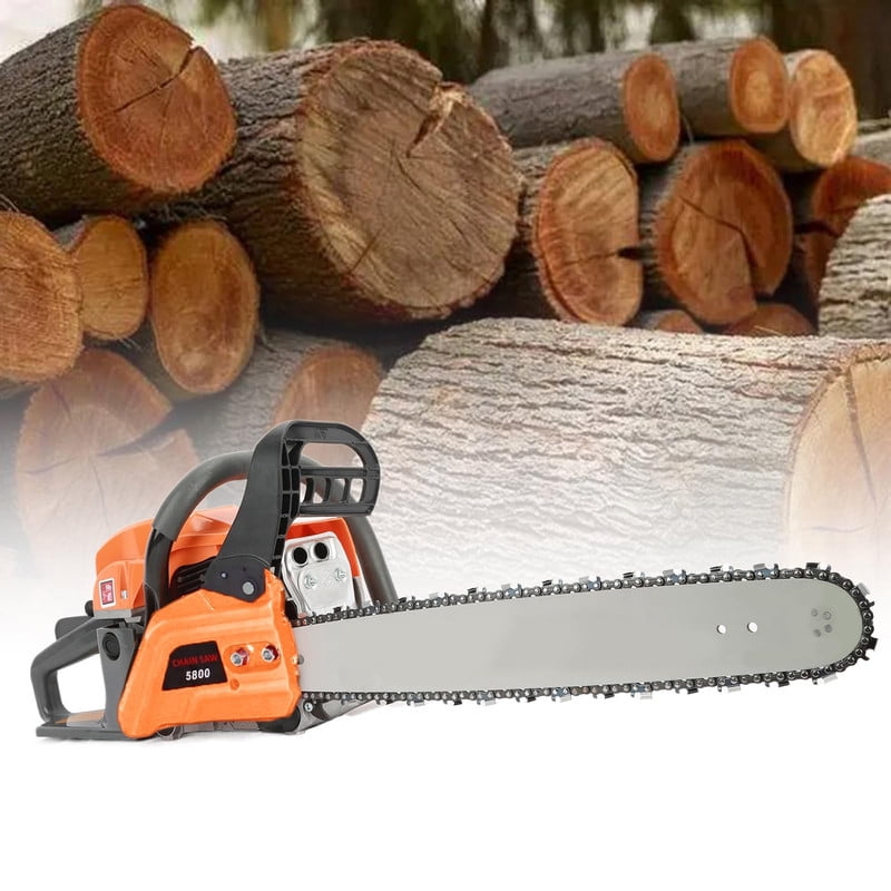 Ynce 58 cc Gas Powered Chainsaw, 20 in Quick-Switch Bars – 550 ml Fuel Tanks, Automatic Chain Oiler, Centrifugal Air Filter, Quick Start, Inertial Chain Brake