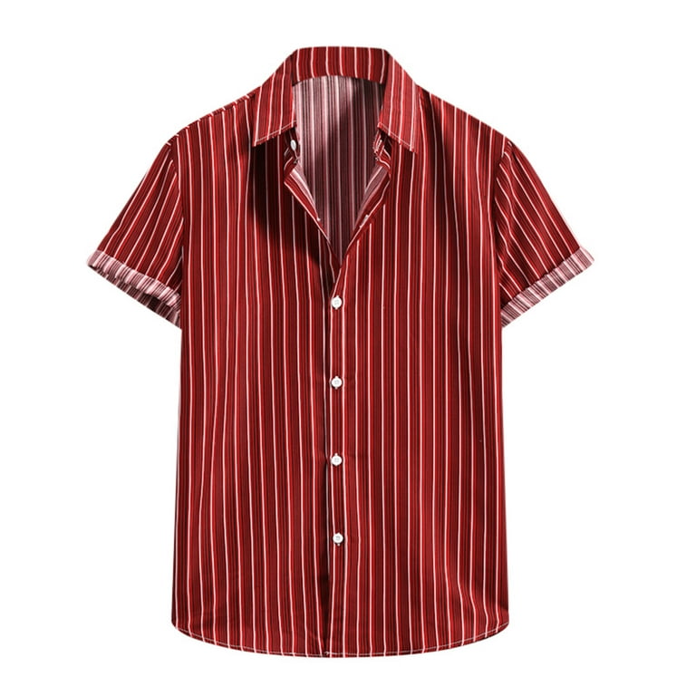 adviicd Boys Button Up Shirt Men's PFG Tamiami Ii UPF 40 Short Sleeve Fishing  Shirt Red S 