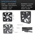 thumbnail image 2 of 140mm 14cm Computer Case Cooling Fan PC Waterproof Dustproof,2900RPM 140X140X25mm Dual Ball 12V,High Speed IP68 Cooler, 2 of 5