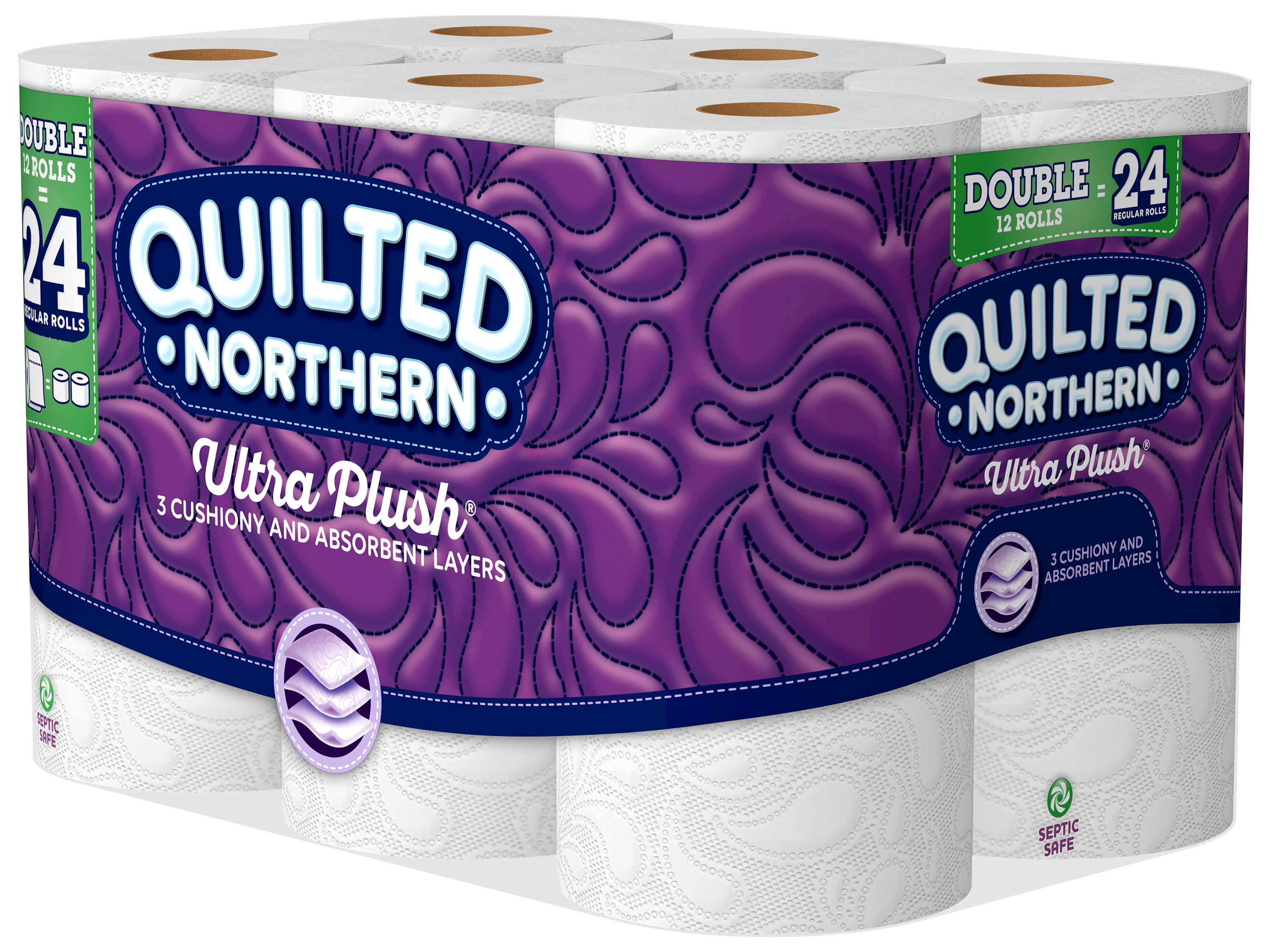 Quilted Northern Ultra Plush Bathroom Tissue, Unscented, Double Rolls,  3-Ply, Toilet Paper