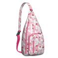 thumbnail image 1 of Rustic Cow Print Sling Backpack - Fashionable Black & White Cattle Design Crossbody Bag, Compact Travel Pack for Students & Photographers, 1 of 4