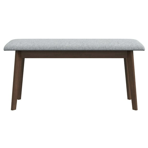 Aria Mid-Century Modern Design Small Fabric Upholstered Dining Bench in Gray