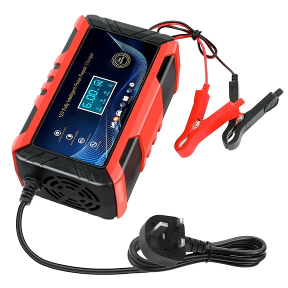 Car Battery Charger 12V 6A, Trickle Charger and Maintainer, Smart Fully Automatic Battery Charger with Temperature Compensation for Car Motorcycle Lead Acid Battery Charging and Maintenance