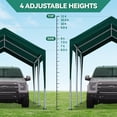 thumbnail image 5 of ADVANCE OUTDOOR 10' x 20' Heavy Duty Carport Car Canopy, Adjustable Height from 6.5ft to 8.0ft, Green, 5 of 9