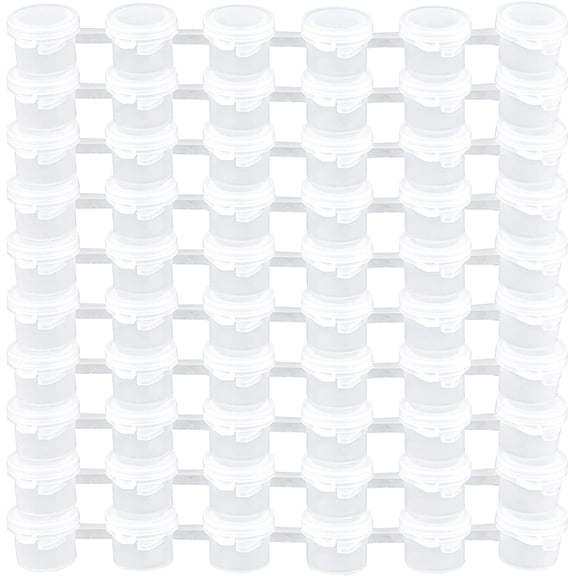 10 Strips 60 Pots Empty Paint White Cup Strip Storage Containers Painting Crafts Supplies for Classroom