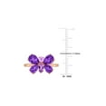 thumbnail image 3 of 2.42 Carat (Ctw) Africa Amethyst and Rose De France Butterfly Ring Rose Sterling Silver for Women, 3 of 6