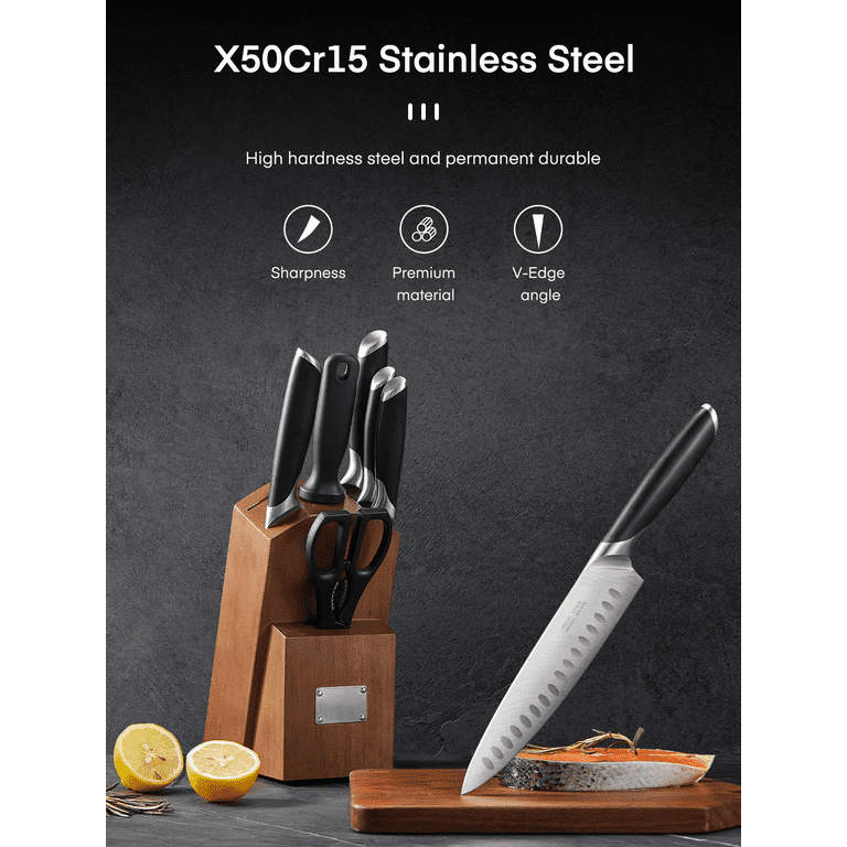 Dropship 13 Pieces Kitchen Knife Set With Block; German Steel