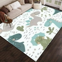 Dinosaur Baby Boy Seamless Sweet Dino Palm Cactus Scandinavian Cute Area Rug Outdoor Patio Rug Play Mat Modern Floor Carpet Non-Slip Home Decor Living Room 4x5ft