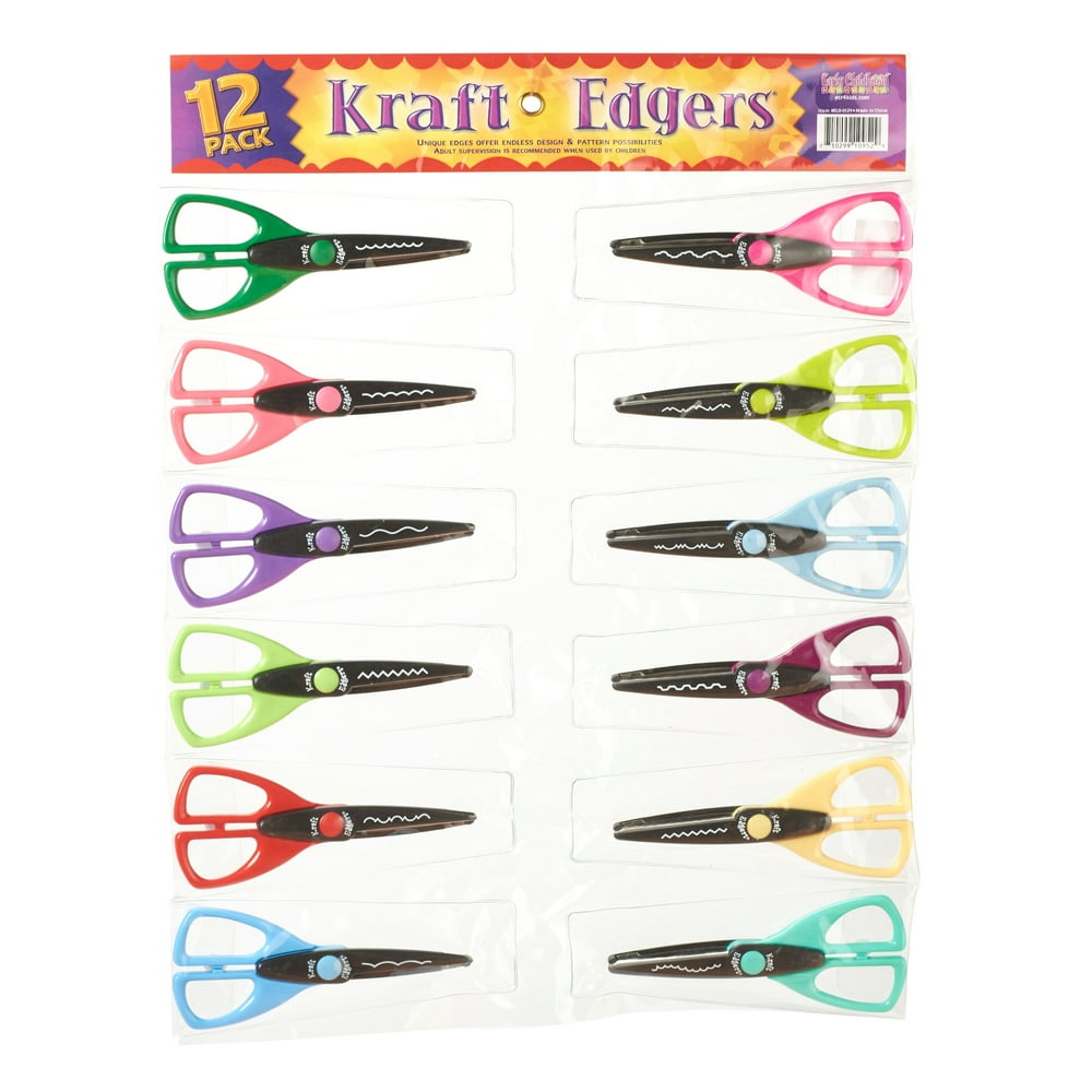 Kraft Edgers® Scissors in Vinyl Pouch 12Piece