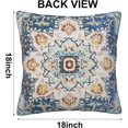 thumbnail image 2 of Bohemian Decorative Throw Pillow Covers Pack of 2 Linen Blue Yellow Ethnic Boho Carpet Pillowcases Square Cushion Cases for Bedroom Living Room,18 x 18 Inches, 2 of 6