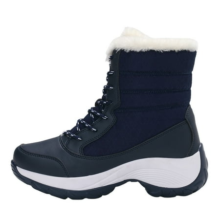 

Puntoco Women S Winter Boots Clearance Eva Thick-Soled Women S Shoes Snow Boots High-Top Plus Velvet Warm Cotton Shoes Blue