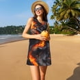 thumbnail image 2 of Ratiio Molten Lava Abstract Flow Pattern Women's Sleeveless Dress - Casual Summer Dress with Pockets, Above Knee Length, Round Neck, Ideal for Beach, Vacation, Work, 2 of 8