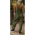 thumbnail image 3 of Chouyatou Womens Fuzzy Fleece Overall Jumpsuits Casual Loose Fit Winter Sherpa Bib Overalls with Pockets, 3 of 4