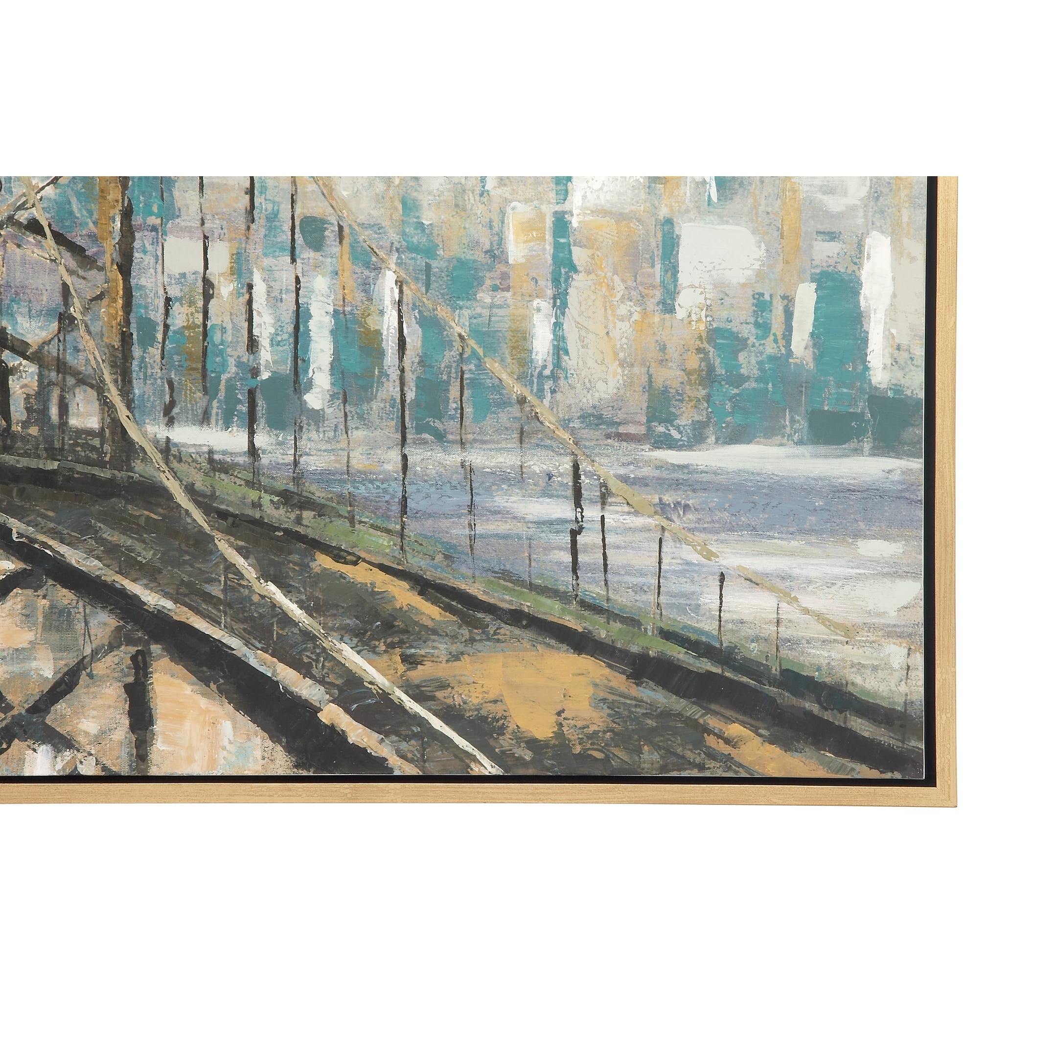 DecMode Indoor Light Brown Canvas Traditional City Framed Wall Art