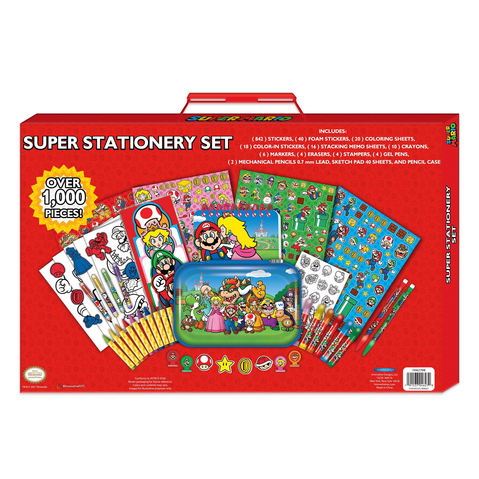 Nintendo Super Mario 30pc Stationery Set Kids Stationary 30 piece Activity  Pack