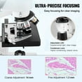 thumbnail image 4 of Compound Trinocular Microscope 40X-5000X, Dual-Layer Mechanical Stage, LED & Slides, 4 of 7