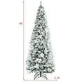 thumbnail image 4 of Costway 8ft Pre-lit Snow Flocked Christmas Tree w/ Berries & Poinsettia Flowers, 4 of 10