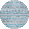 thumbnail image 2 of Addison Rugs Dream Shag Premium Machine Washable Transitional Tribal, Diamond Turquoise Round Rug, 8' x 8', 2 of 8