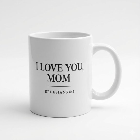 I Love You Mom Scripture Coffee Mug – Ephesians 6:2