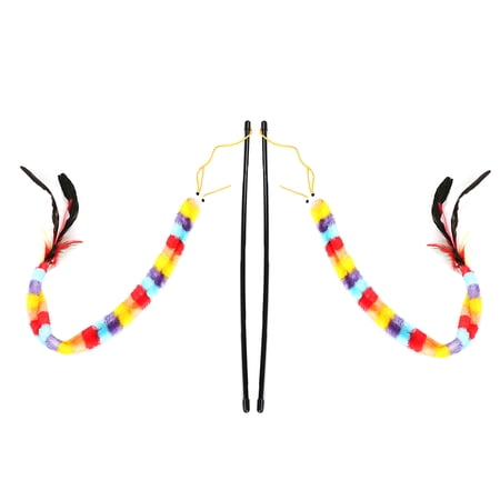 2pcs Colorful Palmerworm Pet Funny Toy Cat Teaser Kitten Training Wand