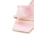 thumbnail image 3 of YDN Women Simple Square Open Toe Kitten Low Heels Slide Sandals Cutout Backless Mules Pumps Casual Party Dress Shoes Size 9 Pink, 3 of 3
