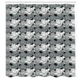 thumbnail image 3 of Ambesonne Black and Grey Shower Curtain, Lotus, 69"Wx70"L, Black Grey White, 3 of 3