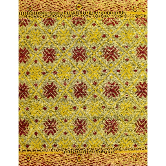 Ahgly Company Indoor Rectangle Abstract Bright Gold Yellow Abstract Area Rugs, 2' x 3'