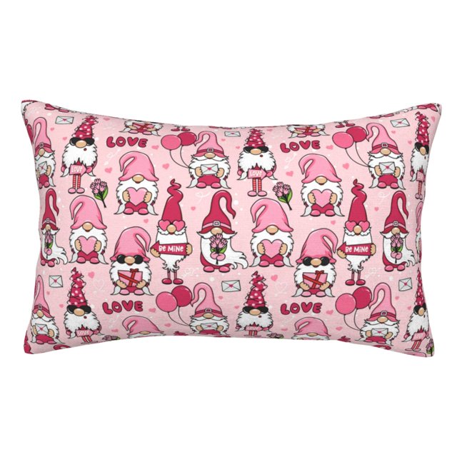Fotbe Garden Gnomes Funda de Almohada Decorativa Estilo Occidental, Lujo en Algodón, Fundas para Almohadas King, Cojín Estampado para Decoración del Hogar-16"x24"