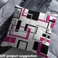 thumbnail image 3 of Abstract Square Fabric by the Yard,Hot Pink Glitter Sequins Grid Upholstery Fabric,Vintage Grey and Black Hot Pink Decorative Fabric,Modern Geometric Stripes Indoor Fabric,1 Yard, 3 of 5