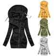 thumbnail image 2 of Aellinatey Women Long Sleeve Hoodie for Jacket Solid Turtleneck Drawstring Zip Sweatshirt C, 2 of 13