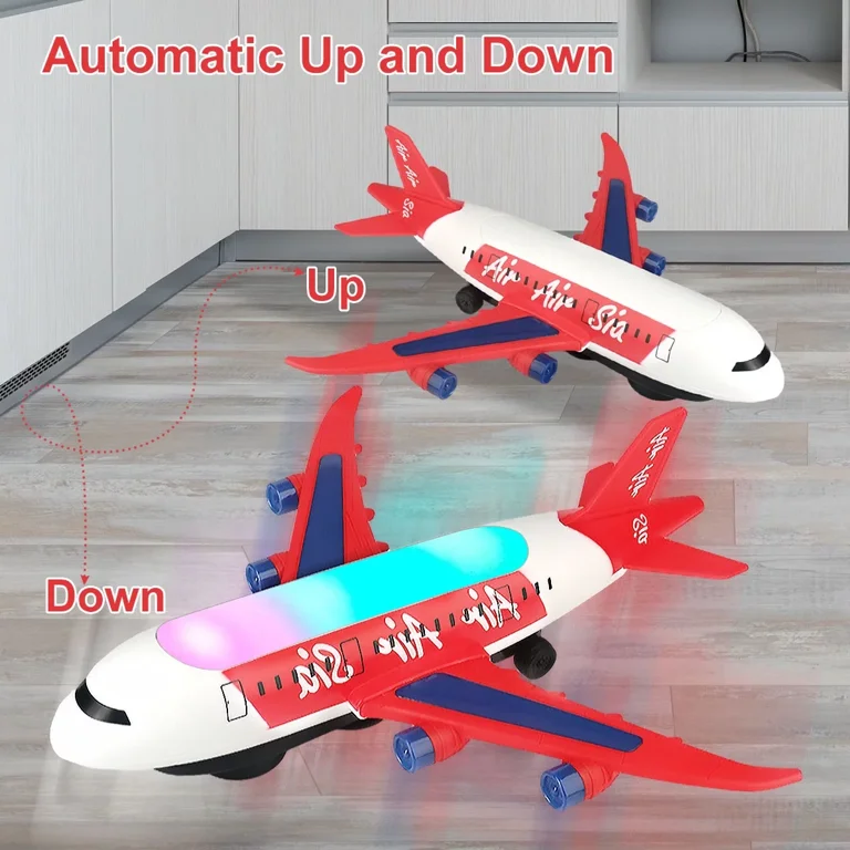 Rirool Airplane Toy with LED Lights and Rotating Lift photo 6