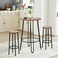 thumbnail image 2 of ALISH 40.5" Round Bar Table Pub Table Counter Height Tall Table Bistro Dining Bar Table with Metal Frame & Wooden Top Black Legs, 2 of 14