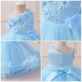thumbnail image 5 of IBTOM CASTLE Baby Flower Girl One Shoulder Formal Wedding Dress 1st 2nd Birthday Cake Smash Outfits Toddler Prom Pageant Ball Gown 9-12 Months Blue, 5 of 7