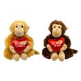 thumbnail image 1 of Peluche Changos Enamorados Paquete 2 Pz Importadora La Merced Tela Suave Hipoalergénica Mayoreo, 1 of 4