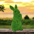thumbnail image 4 of Kdkad Easter Flocked Bunny Figurine - Blue/Yellow Minimalist Style Festive Home Desktop Decor - Serviceable Velveteen Ornament for Table Mantel Shelf - Perfect Easter Gift for Family Friends, 4 of 7