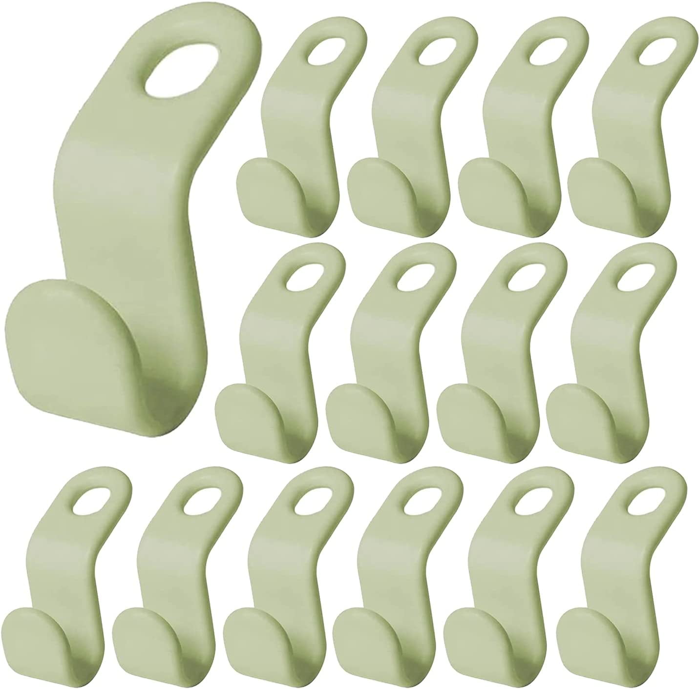 Qweryboo 50 Pcs Clothes Hanger Connector Hooks, Plastic Cascading Hanger Hooks Extender Hanging Clips for Clothes(Green 50), Size: 3.5