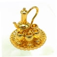 thumbnail image 3 of EXHUMKY Miniature Tea Set Model 1 Set Golden Alloy for Children and Mini Dollhouse Lovers, 3 of 8