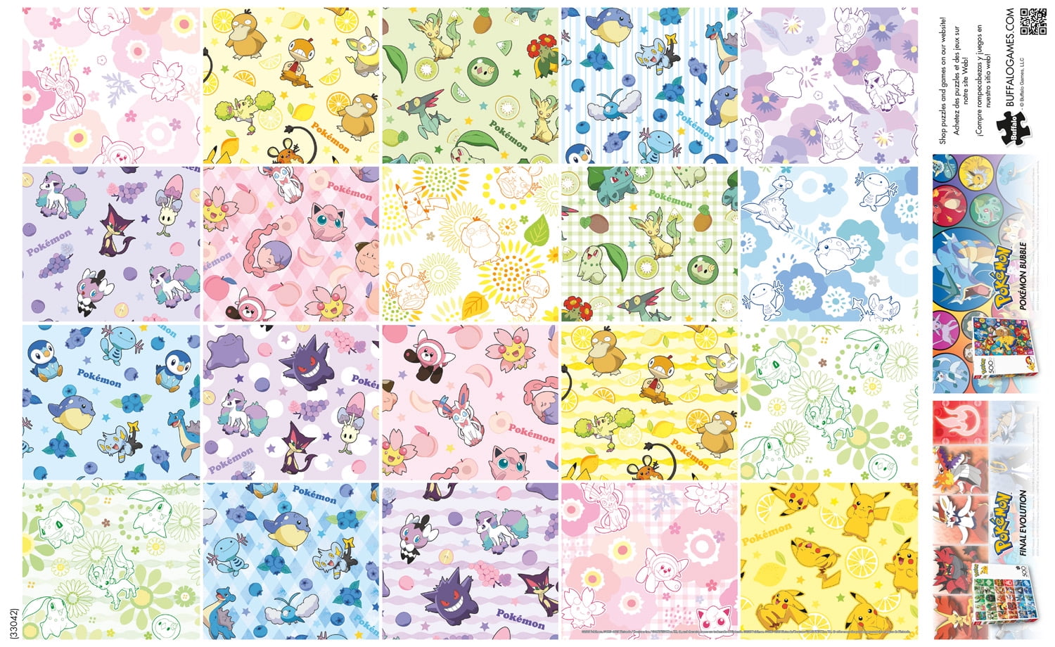 Buffalo Games Pokemon Patterns 500-Piece 21.25 x 15-inch Interlocking Jigsaw Puzzle for Adults Ages 14+