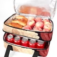thumbnail image 5 of Peony Double Layered Insulated Refrigerated Lunch Bag with Two Compartments, Large Capacity, and Carry Handle - 7.1x11.4x16.1 Inches, 5 of 6